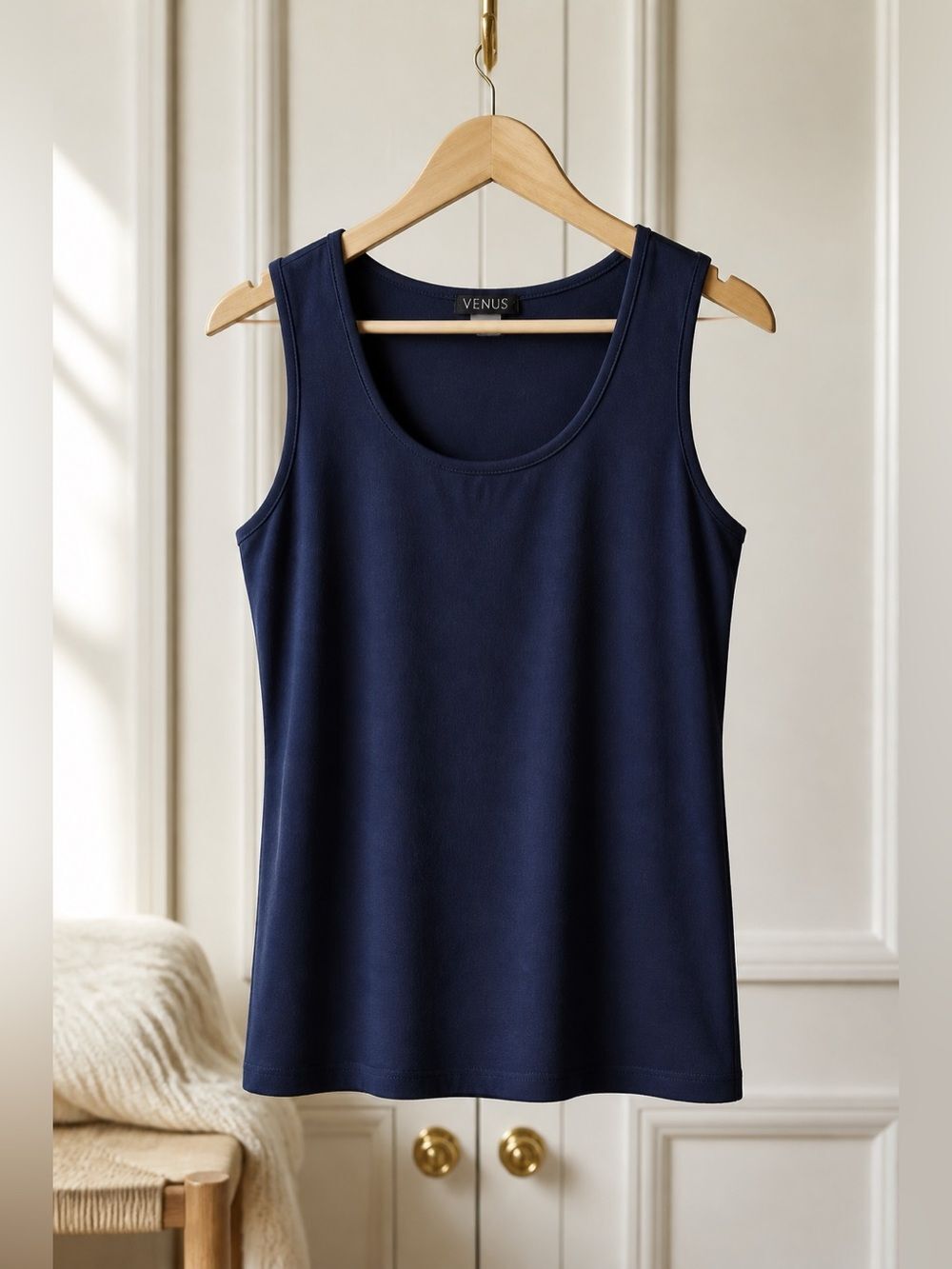 VENUS Navy Scoop Neck Tank